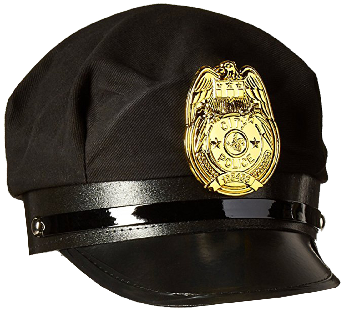 Mens Police Hat Cap Halloween Dress Up Copstume Men's Adult Police Cap